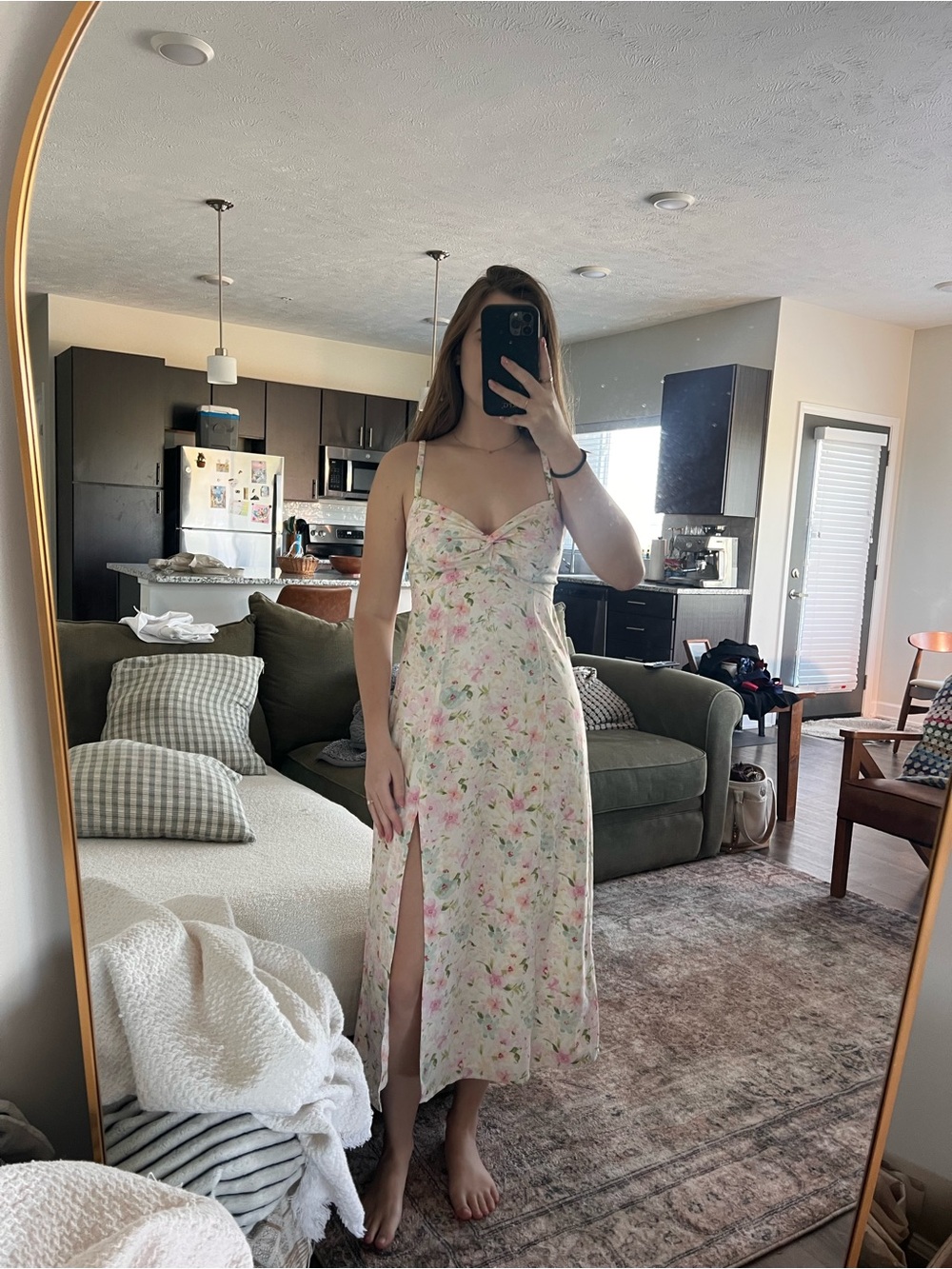 Abercrombie & Fitch Floral Midi Dress XS petite